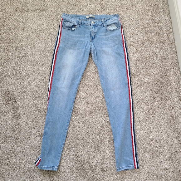 Blue Connection Light Striped Denim Skinny Jeans - Picture 2 of 11